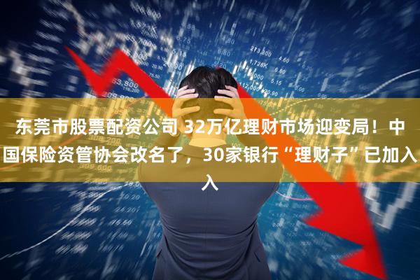 东莞市股票配资公司 32万亿理财市场迎变局！中国保险资管协会改名了，30家银行“理财子”已加入